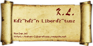 Káhán Liberátusz névjegykártya